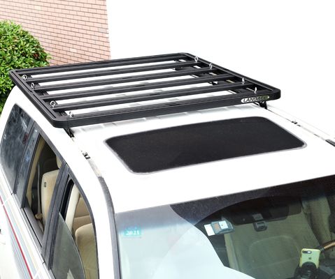 1500*1380*44mm Czarne części samochodowe Aluminiowe regały dachowe Platformy regały dachowe samochodowe dla Toyoty LC200 Krótki