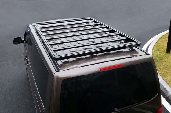 Czarny Multivan Crossbars Basket Platforma z płaskiej aluminium stopu dachówki dla Volkswagon