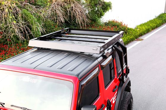 Wysoko czarny, powlekany w proszku, złożony ze stopów aluminiowych dachówkowy koszyk transportowy dla Jeep Wrangler