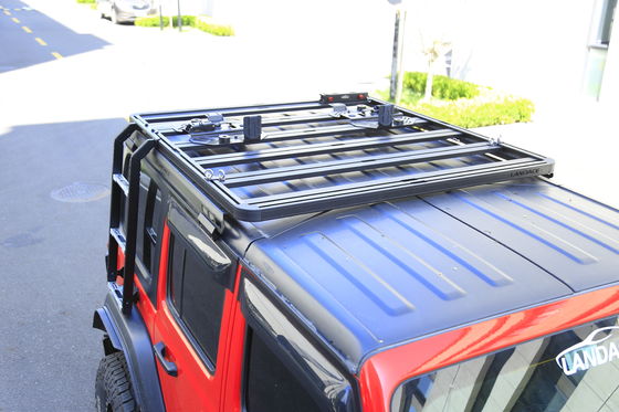 Czarny uniwersalny drabinka do wspinaczki z dachu aluminiowego dla samochodu terenowego dla Jeep Wrangler 4X4