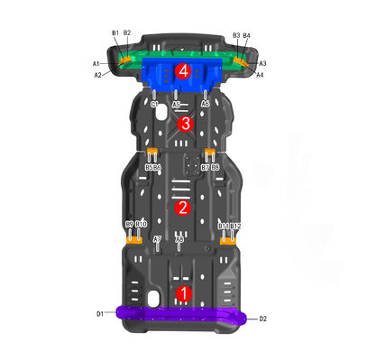 Uniwersalne montaż części samochodowych 4x4 Akcesoria Pokrycie silnika Ram 1500 Skid Plate Szary