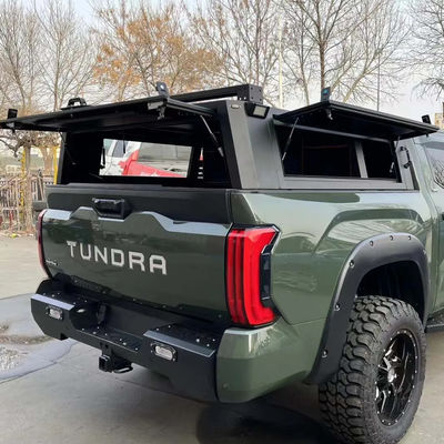 Czarny Toyota Tundra Pickup Pokrycie łóżka z montażem bagażnika i konstrukcji aluminiowej
