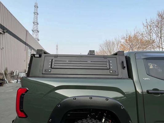 Czarny Toyota Tundra Pickup Pokrycie łóżka z montażem bagażnika i konstrukcji aluminiowej