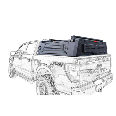 Zindywidualizowane logo Aluminiowe wyciągające się pokrywki tonnowe dla Forda F150 Raptor 2018 w kolorze czarnym