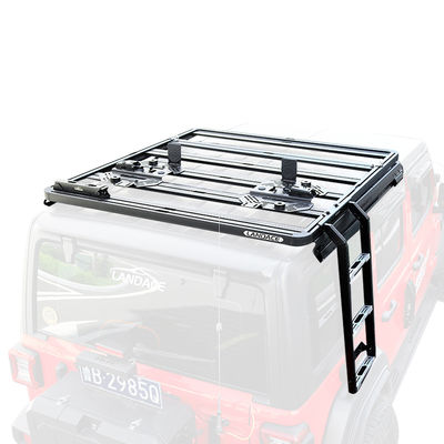 18-23 Wrangler Rubicon Jeep BLACK RZĄDZĄCY WŁOCZYCZYCY STAL ROOF Rack Ladder dla pojazdów terenowych