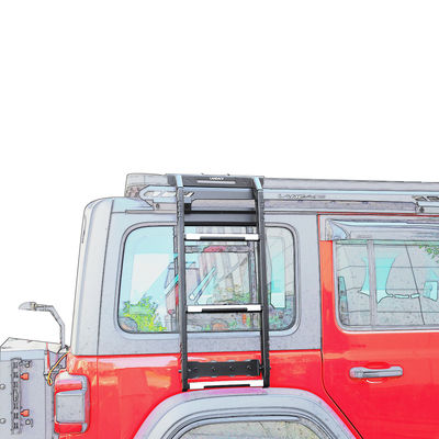 18-23 Wrangler Rubicon Jeep BLACK RZĄDZĄCY WŁOCZYCZYCY STAL ROOF Rack Ladder dla pojazdów terenowych