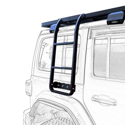 JEEP Universal 4 Runner Side Auto Aluminium Base Roof Rack Ladder z powłoką
