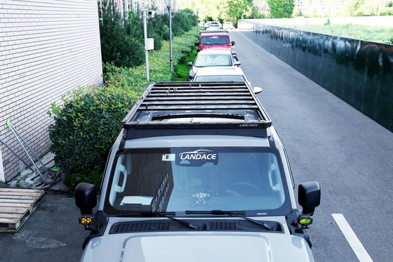 Landace Logo 4x4 Akcesoria zewnętrzne pojazdu Aluminium Wind Fairing Dach Rack Targowy Targowy Podnośnik do bagażu Do zbiornika 300 Czarny