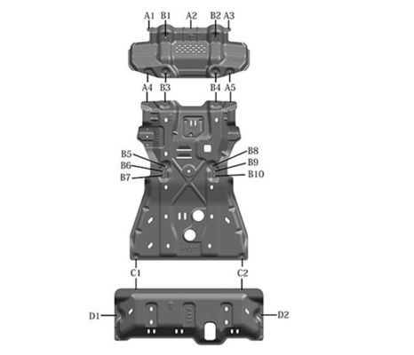 Aluminiowy zbiornik paliwa Transfer Case Skid Plate for Toyota Fortuner Original Car Matching