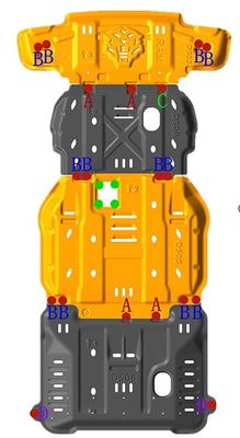 2011-2019 RAM Transmission Underbody Splash Guard Landace Akcesoria zewnętrzne pojazdu