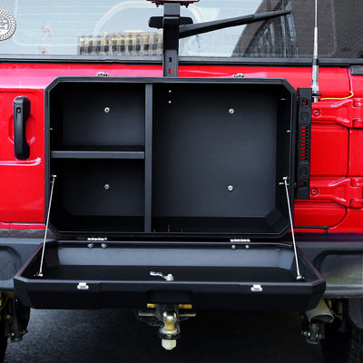 2021- Jeep Wrangler Czarny Aluminiowy Stop Powder Coated tylne boczne drzwi zewnętrzne skrzynki magazynowej